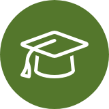 icon green graduation cap