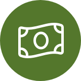 icon green money bill wave